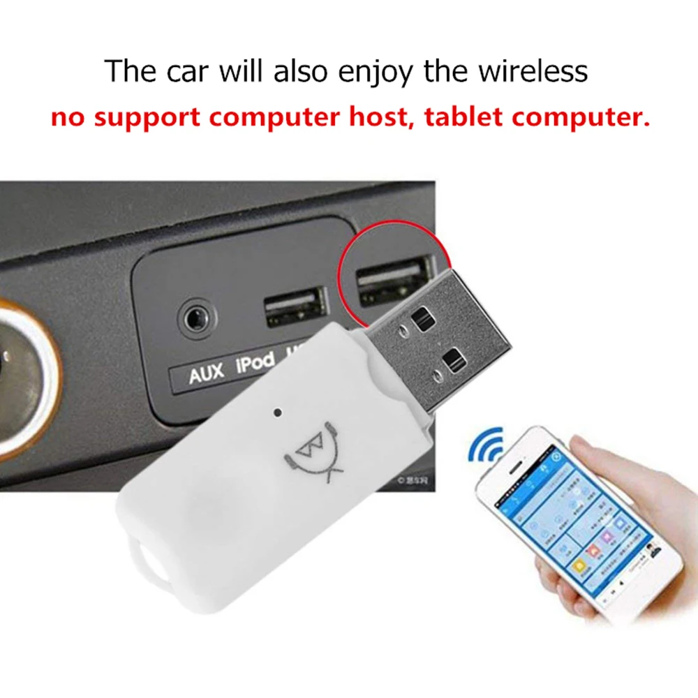 Mini USB Bluetooth-Compatible Stereo Music Receiver Wireless Audio Adapter Dongle Kit With Microphone For Speaker For Phone Car 