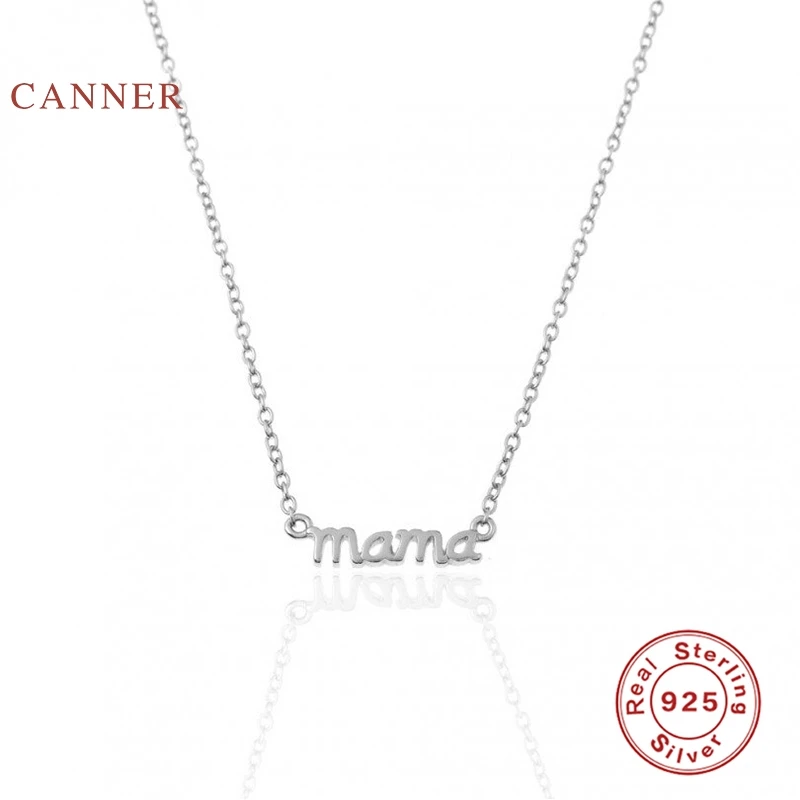 CANNER Necklace Mama Mother's Day Gift 925 Sterling Silver Necklace For Women 2020 Gold 18k  Jewelry Chain Choker Necklace