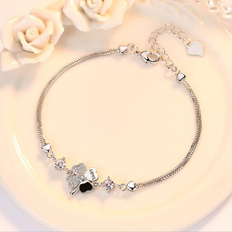 Pulsera de plata de ley 925 con Zirconia cúbica para mujer, brazalete de plata de primera ley, Zirconia, circonita, zirconita, zirconita, forma de flor, S-B199