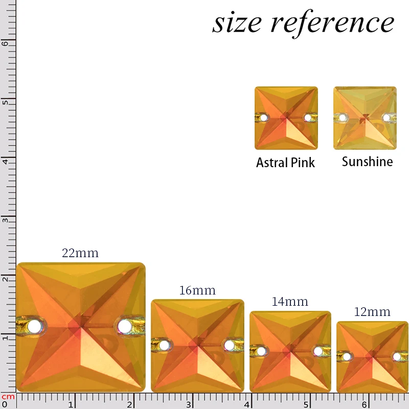 Różowe złoto 22x22mm kwadratowy szyć na Rhinestone K9 szklany kryształowy kamień Flatback do szycia Strass sukienka odzież dekoracja kryształ