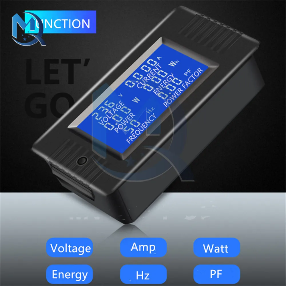 PZEM-018//020/022 DC Voltage Current Power Capacity Meter 5A 10A 100A with Opening and Closing CT Tester