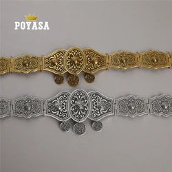 Luxury  Gun metal color women belt chain metal waistband jewelry long adjustable length wedding caftan dress belt