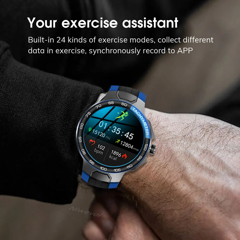 Niwevol กีฬาสมาร์ทนาฬิกาผู้ชายโหมด Multisport IP68กันน้ำ Custom Smartwatch สำหรับ Android IOS วัดอัตราการเต้นหัวใจฟิตเนสนาฬิกา