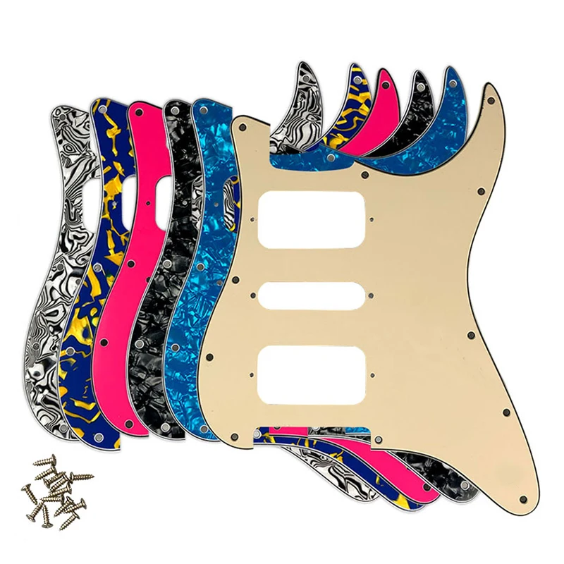 

Pleroo For USA\Mexico Fd Strat 11Screw Holes HSH Two Deluxe Humbuckers Single St Guitar Pickguard No Control Hole Scratch Plate