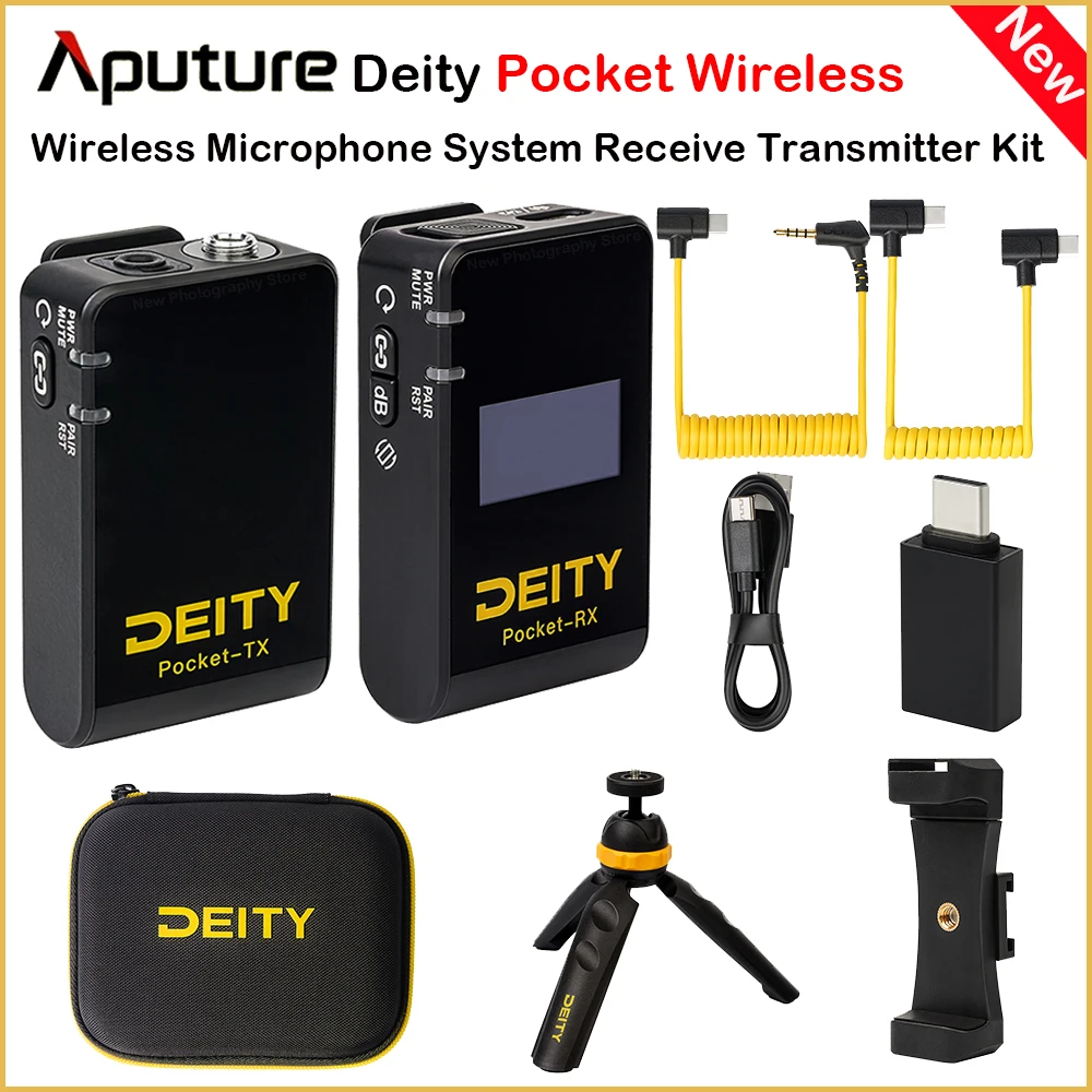 Aputure Deity Wireless Mobile Kit for Smartphone DSLR Camera 2.4G Wireless Microphone System Receive and Transmitter Mic