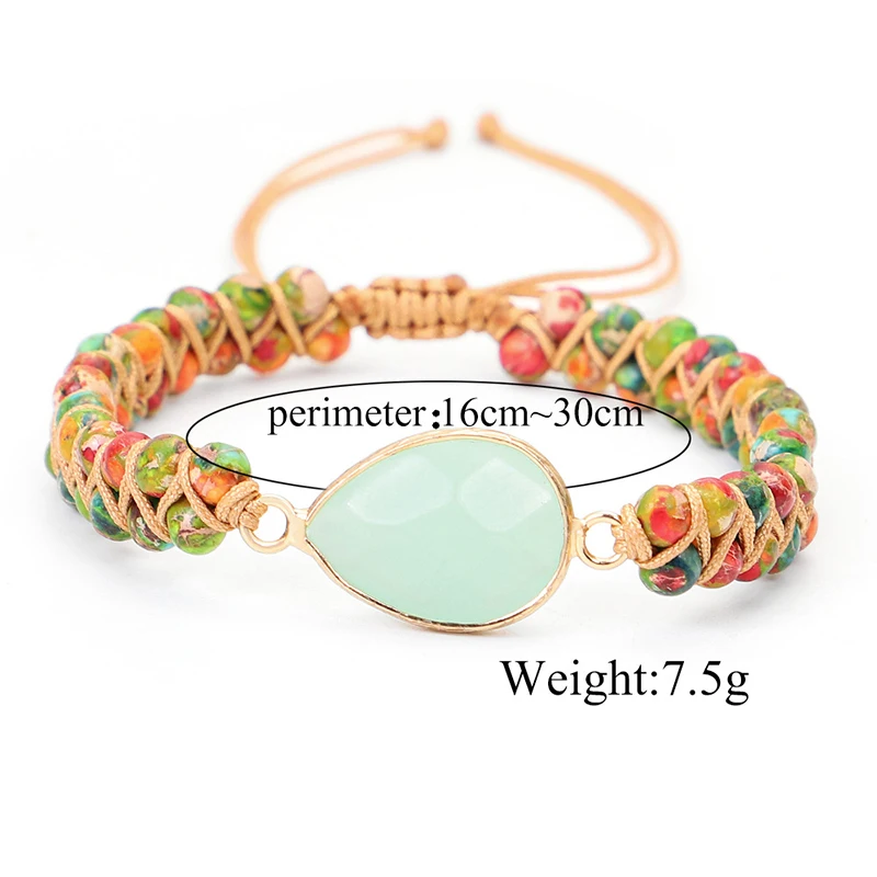 Bohemia Stone Charm Bracelet String Braided Macrame Yoga Friendship Lover Wrap Bracelet On Hand Birthday Jewelry Gift Wholesale