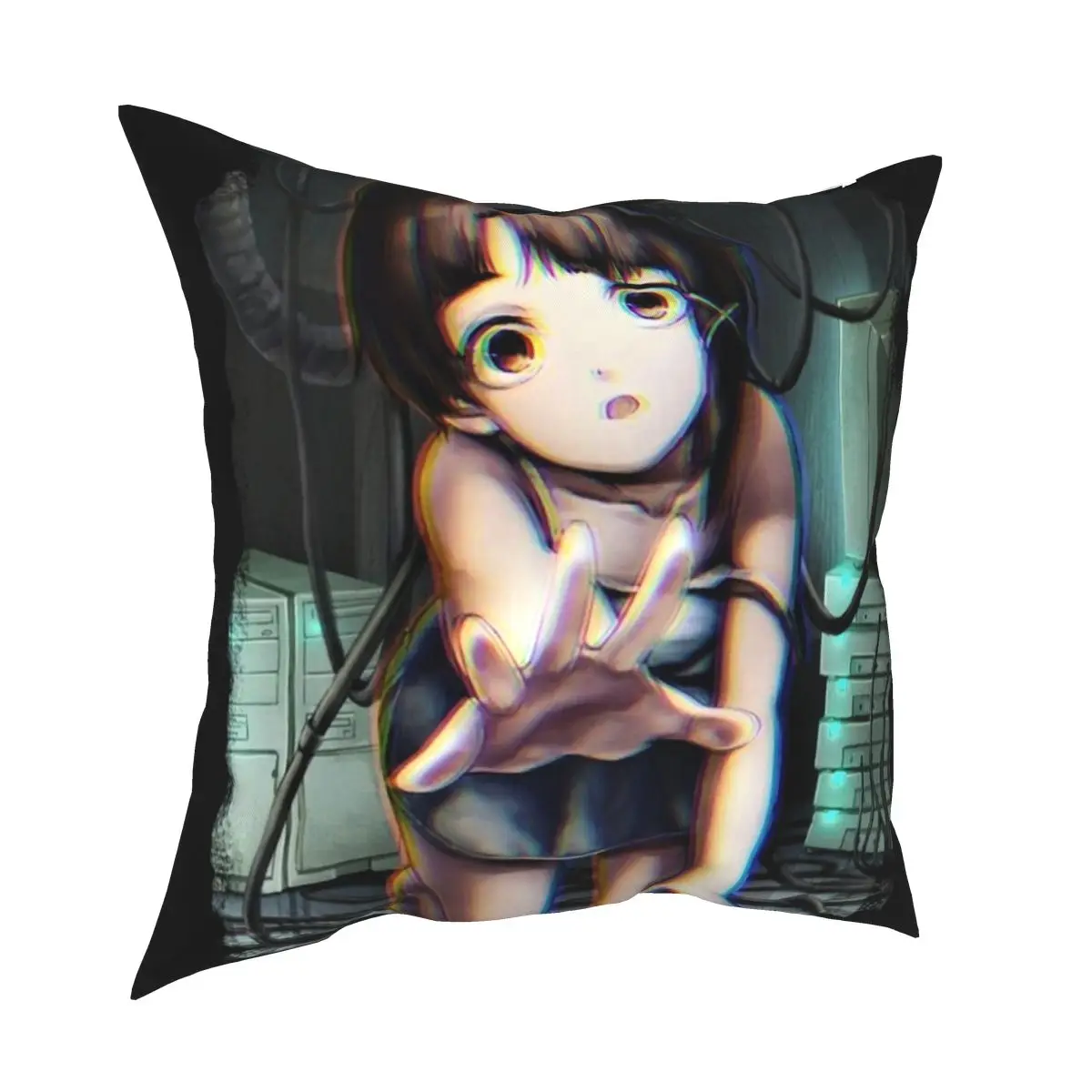 Iwakura Serial Experiments Lain Pillow Cover Decoration Cushion Cover Throw Pillow for Living Room Double-sided Printing Printed