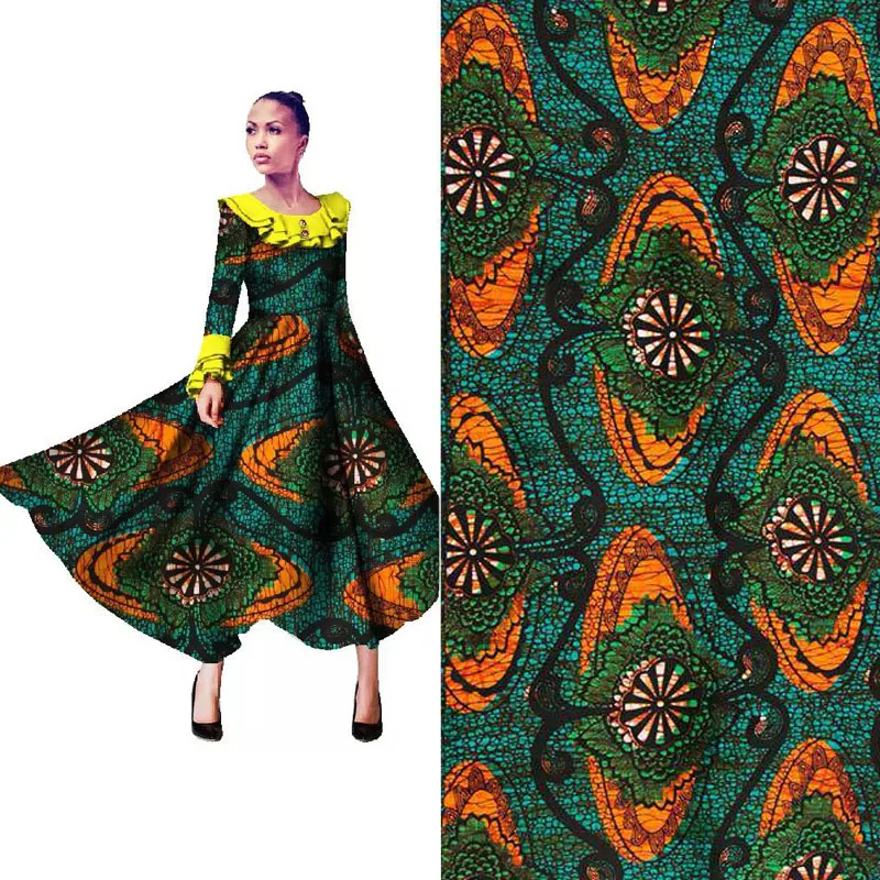 Real Wax Ankara Africa Batik Double Prints Fabric Nigeria Tissu Cotton Sewing Material Retro Style For Dress Making Craft DIY