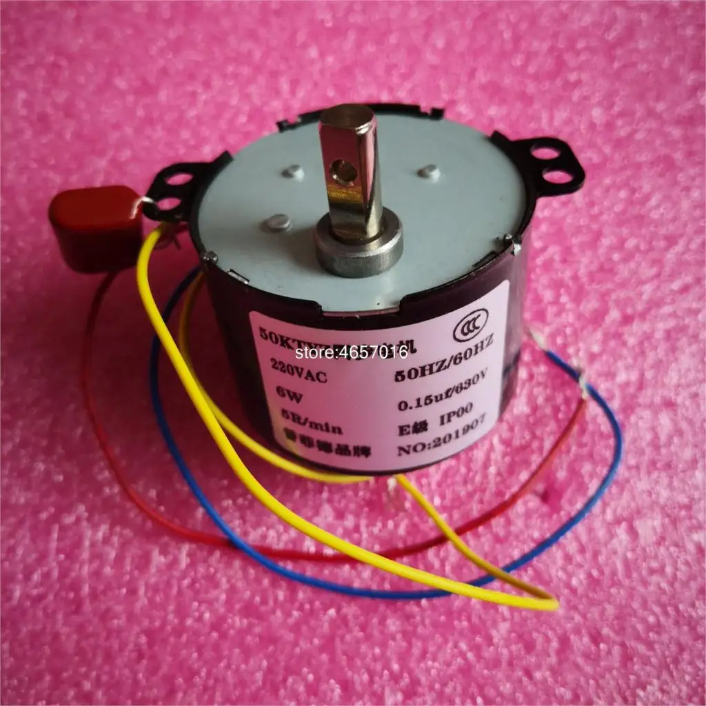 1PCS 50KTYZ 220V AC 6W 1RPM/2.5 RPM / 5RPM / 10RPM / 15RPM / 30RPM / 50RPMPermanent Magnet Synchronous Gear Motor