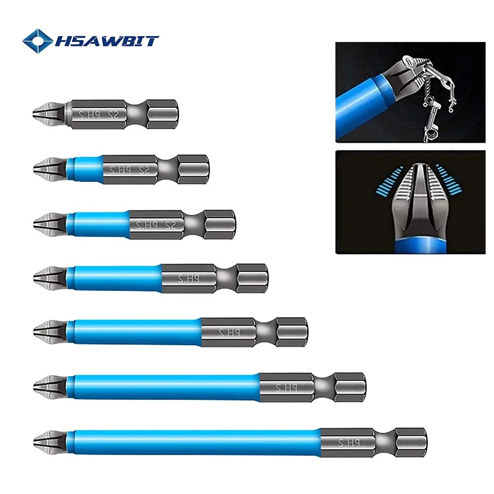 25/50/70/90/127/150mm Non-Slip Cross Bit Drill Magnetic PH2 Electric Screwdriver Bits Batch Head Wind Impact Driver Bit