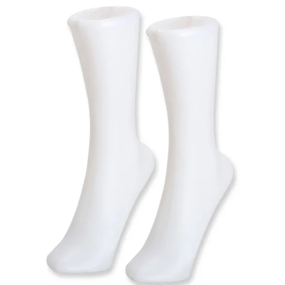 2PCS Female Foot Sock Sox Display Mold Short Stocking Mannequin White