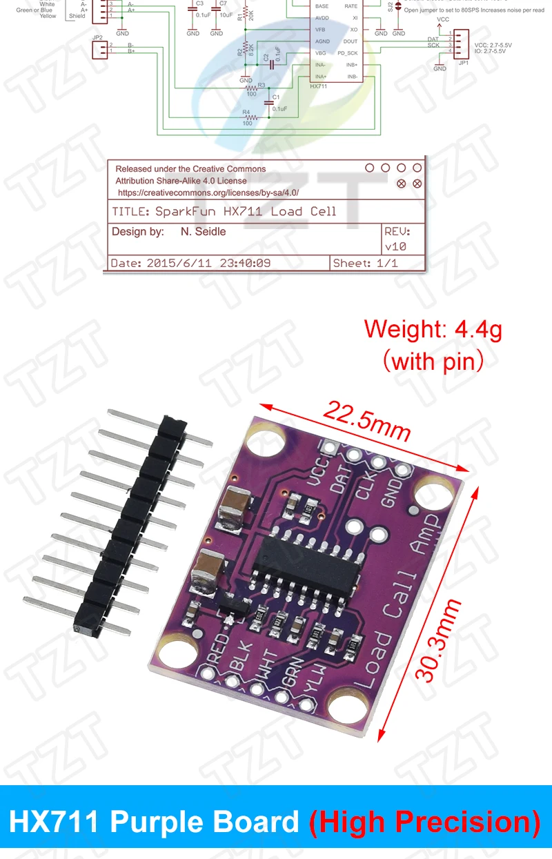TZT Wägezelle 1 kg 5 kg 10 kg 20 kg HX711 Modul Gewichtssensor Waage Aluminiumlegierung Wägedrucksensor – Detail 9