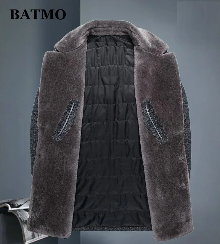 BATMO 2024 new arrival winter wool thicked trench coat men,men\'s casual jackets Overcoat 788