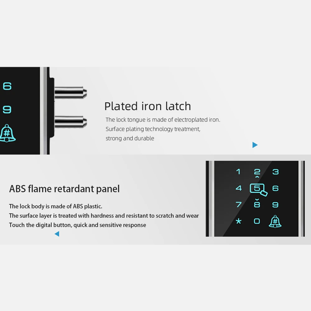 قفل باب ذكي ، قفل ببصمة الإصبع ، قفل أمان إلكتروني رقمي ، RFID ، باب مزدوج ، كلمة مرور ، مكتب