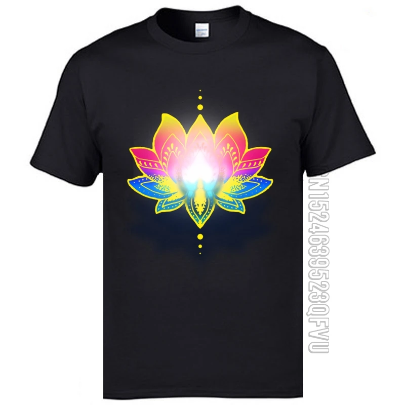 Casual Divine Lotus Flower Yo Ga T Shirts Fashion OM New Design T-Shirts Mens Cotton Fabric Comfortable Sweatshirt Autumn Tshirt