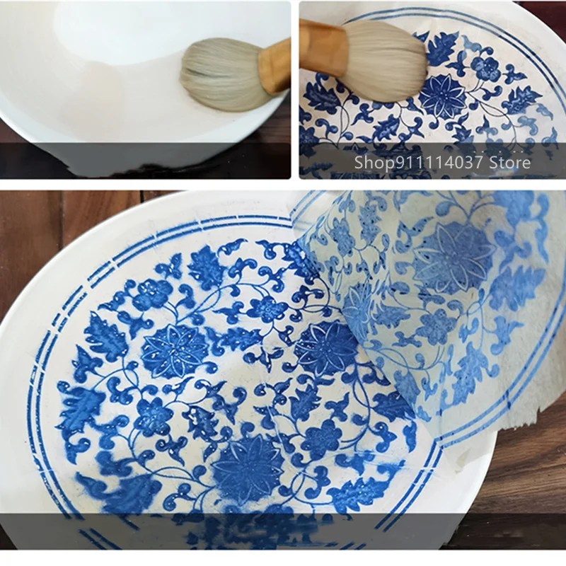 BENECREAT 8 Stijlen Aardewerk Keramiek Klei Transfer Papier, 53x38cm Kleine Bloemen Blauw en Wit Porselein Keramische Decals Aardewerk Onderglazuur Bloempapier voor Aardewerk Emaille Decal