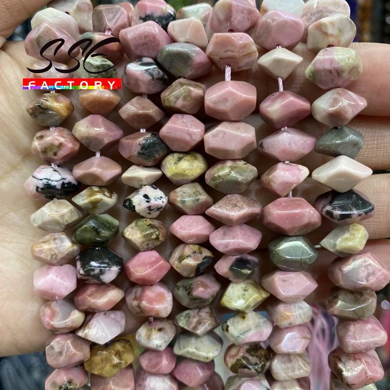 Natural Rhodochrosite Stone Beads Irregular Special Cut Genuine Loose Spacer Beads for Jewelry Making DIY Bracelets 6x11mm 15