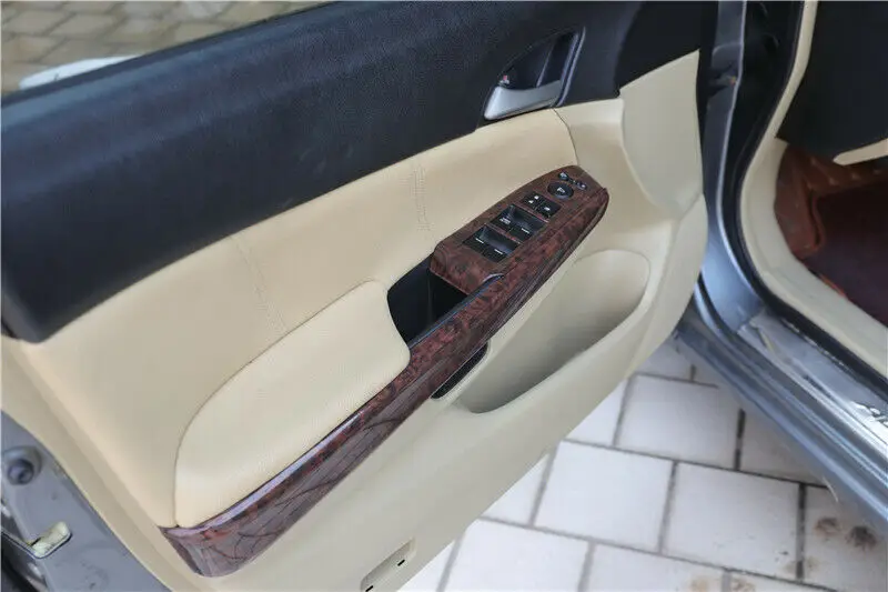 FOR HONDA Accord Crosstour 2008-2012 4pcs Wood grain Window lift panel switch cover trim