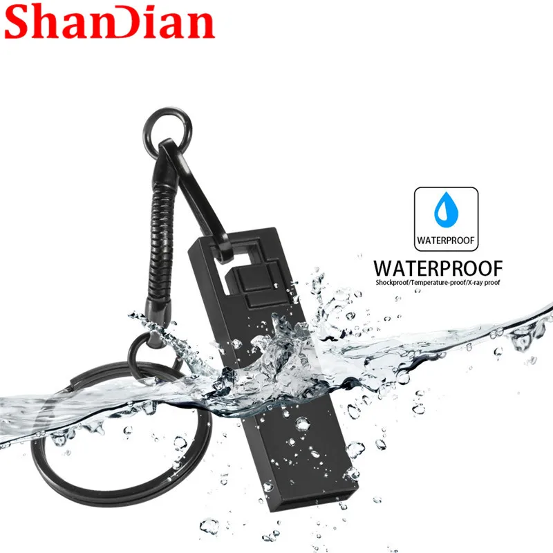 SHANDIAN-محرك فلاش USB معدني صغير ، 4 جيجابايت ، 8 جيجابايت ، 16 جيجابايت ، 32 جيجابايت ، 64 جيجابايت ، سعة حقيقية 2.0 ، شعار مخصص ، بالجملة