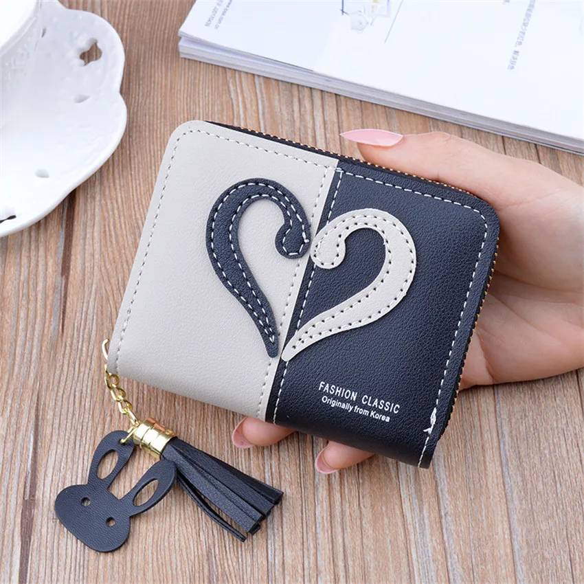 

Tassel Wallet Women Short Mini Cute Womens Purse Korean Kawaii Wallets Ladies Coin Purses Card Holder Leather Female Money Bag