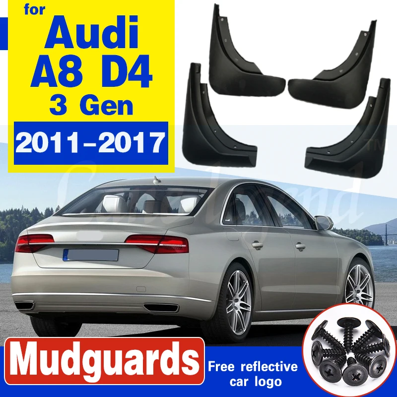 Car Mudflap for Audi A8 D4 2011~2017 Fender Mud Guard Flap Splash Flaps Mudguards Accessories 2012 2013 2014 2015 2016 3rd 3 Gen