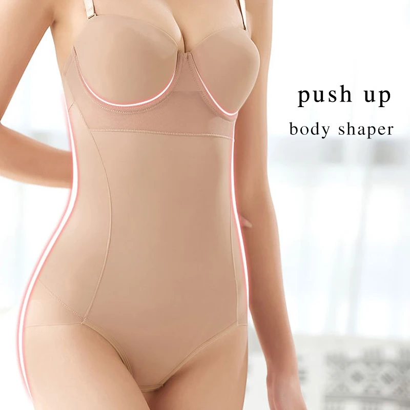 Damen Vintage Bodysuit Unterwäsche Verstellbare Bügel-Bodysuits Schwarz Dehnbar Nahtlose Shapewear Beige – Detail 9