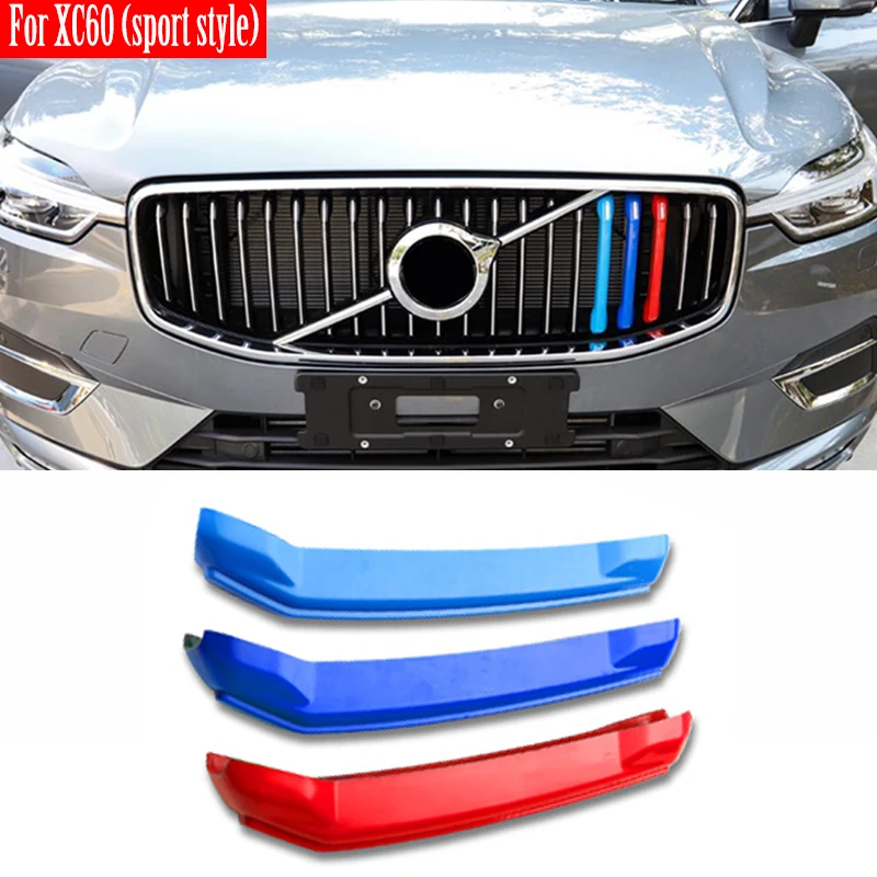 Auto Front Grille Trim Stripe For Volvo XC40 XC60 2018 2019 2020 Bumper Stripes Decoration Cover Accessories