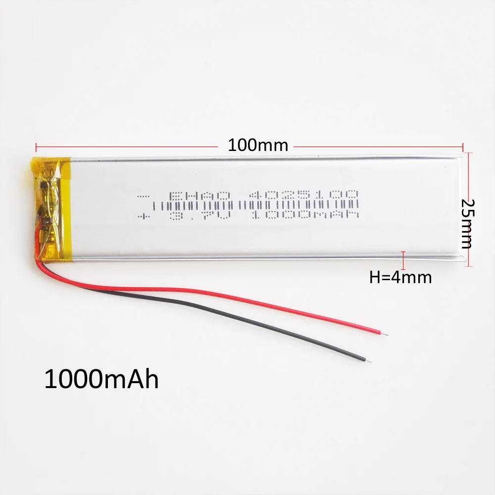 EHAO 4025100 3.7V 1000mAh Lipo polimerowy akumulator litowy do GPS DVD Bluetooth rejestrator ebooka kamera LED