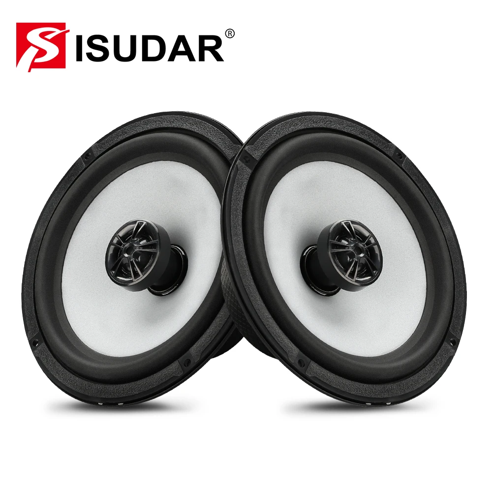 ISUDAR SU601C Car Coaxial Speakers 2 Pcs 6.5 Inch 2 Way Vehicle Door Auto Audio Stereo Full Range Frequency HiFi Speaker RMS 40W