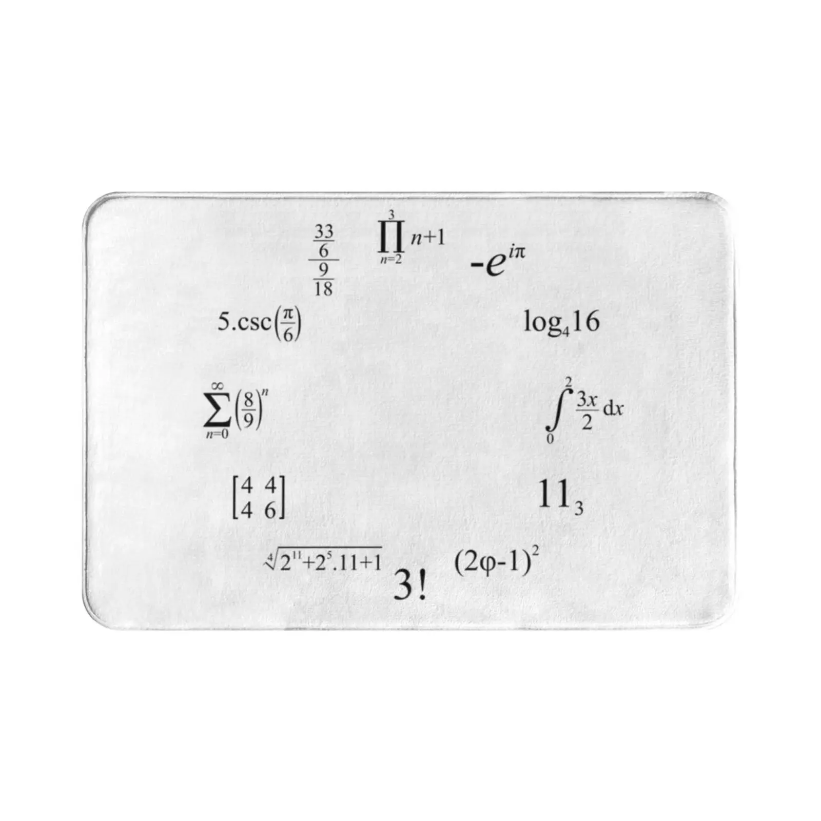 Alfombra matemática, alfombra, cojín, suave, antideslizante, matemáticas, fórmulas matemáticas, álgebra, trigonometría, ciencia