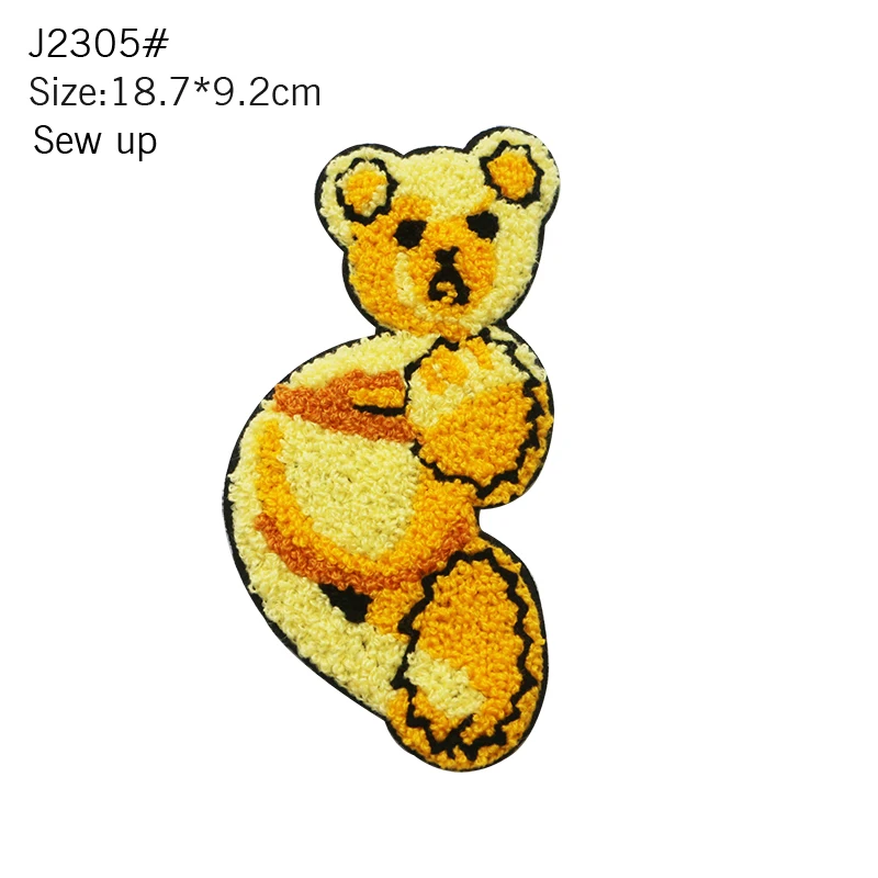 Cute cartoon towel SeQuin Embroidery Sewing Clothing Patch Bear Stripe Badge Clothing Bag T-shirt Shoes Backpack Hat DIY