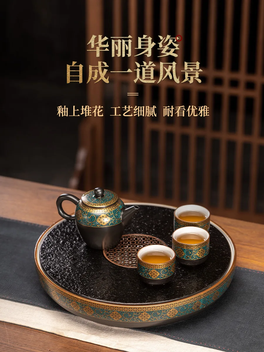 Dry Bubble Tea Tray Water Storage Eco Friendly Vintage Ceramic Chinese Tea Tray Decorative Plateau De Service Teaware