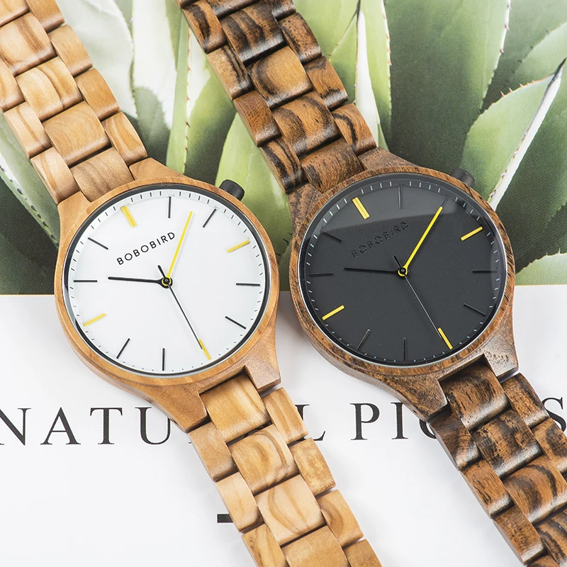 

BOBO BIRD Original Brand Wood reloj hombre Quartz Wristwatch Simple Style Cuatomized Dropshipping Gift Box 2019 New Design