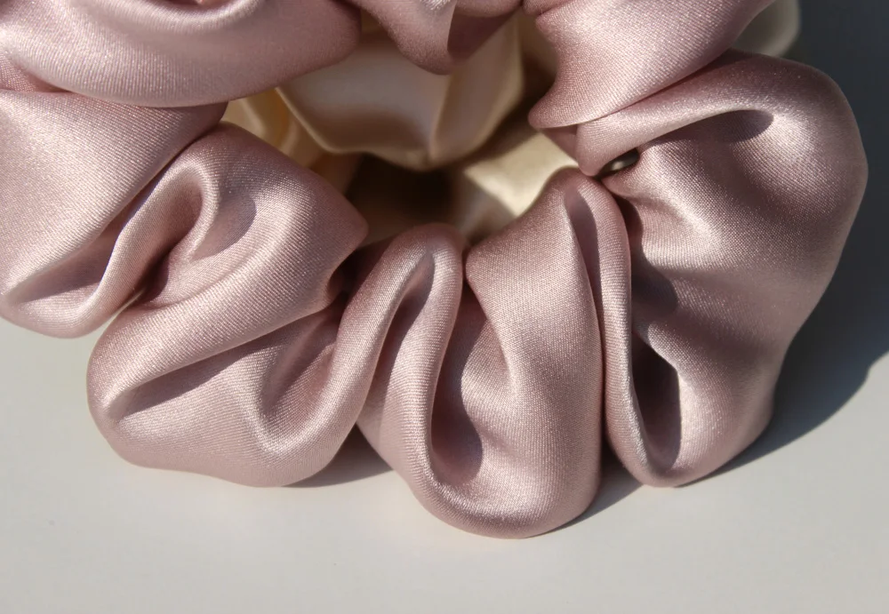 100 % reine Maulbeerseide, große Haargummis, Gummibänder, Haargummis, Gummi-Gummibänder, Pferdeschwanzhalter für Frauen und Mädchen, 19 Momme, 3,5 cm – Detail 6