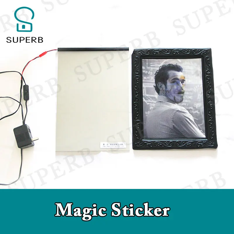 Superb escape room props magic sticker power on the stick to make it transparent show the hidden clues behind the magic sticker