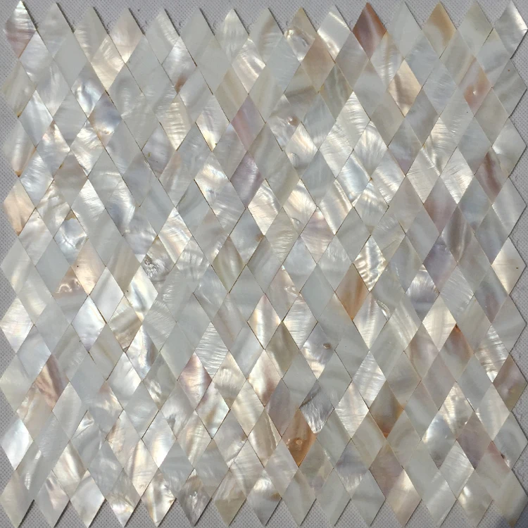 

Rhombus Diamond Mother of Pearl Tile Backsplash Sea Shell Mosaic MOP19017