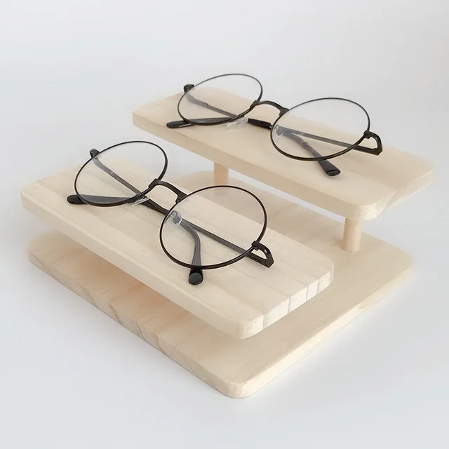 HotSelling Flexible 2-5 Layers Options Wooden Sunglasses Stand Eyewear Display Jewelry Holder Bracelet Exclusive Glasses Display