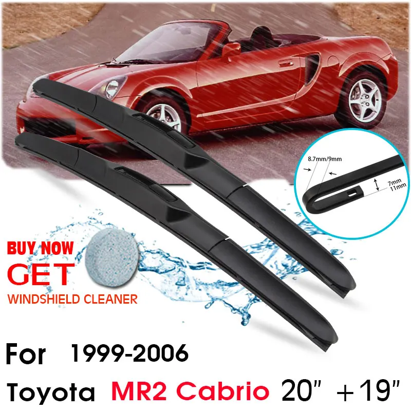 

Car Wiper Blade Front Window Windshield Rubber Silicon Refill Wipers For Toyota MR2 Cabrio 2000-2005 20"+19" Car Accessories