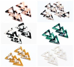 Tortoise Shell Earring Charms,Acetate Acrylic Triple Triangle Shaped Pendant,Earrings Part,Big Earring Findings,39x20.5mm,ACE245