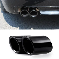 2PCS Stainless Steel Titanium Black Car Tail Throat Exhaust Pipe Muffler For BMW 5 Series F10 F11 F18 520i 523i 525i 528i
