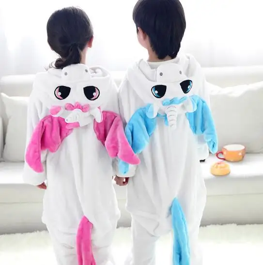 HKSNG Girls Boy Animal Kigurumi Adult Unicorn Onesie Pajamas High Quality Flannel Cartoon Family Party Costumes Jumpsuits Zipper