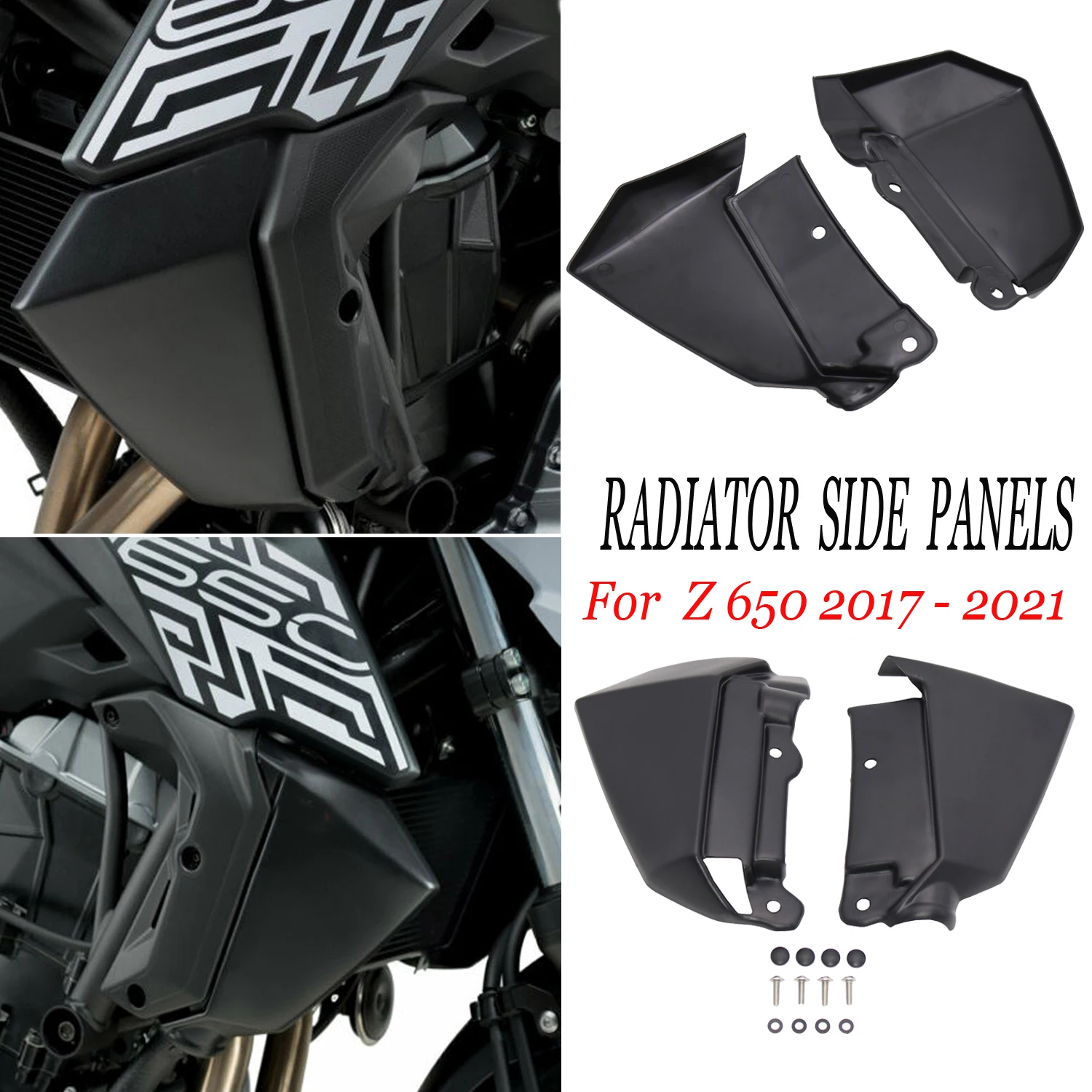 Motorcycle Accessories Radiator Caps Side Panels Both Sides Guard Covers For Kawasaki Z650 Z 650 2017 2018 2019 2020 2021