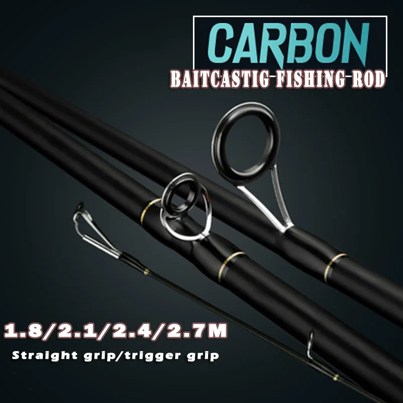 

carbon lure fishing rod 1.8m 2.1m 2.4m 2.7m blue baitcasting rod fake bait 3 sections spinning fishing rod casting weight 4-35g