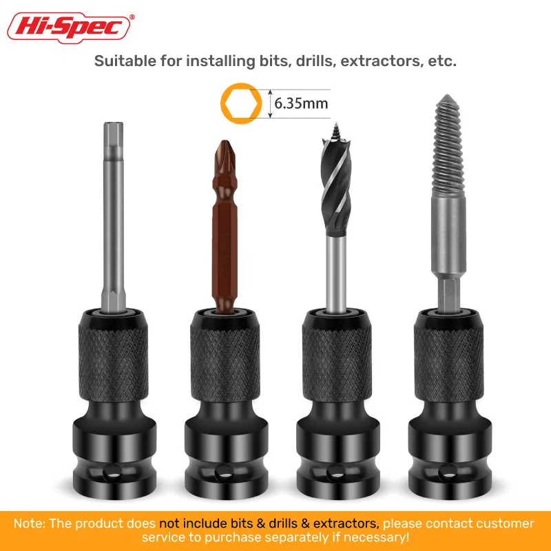 Hi-Chi Tiết Kỹ Thuật Ổ Cắm Adapter Cờ Lê Chrome Vanadium Ổ Cắm Adapter Tác Động Nối Dài Khoan Thanh Ổ Chuyển Đổi Tác Động Dụng Cụ