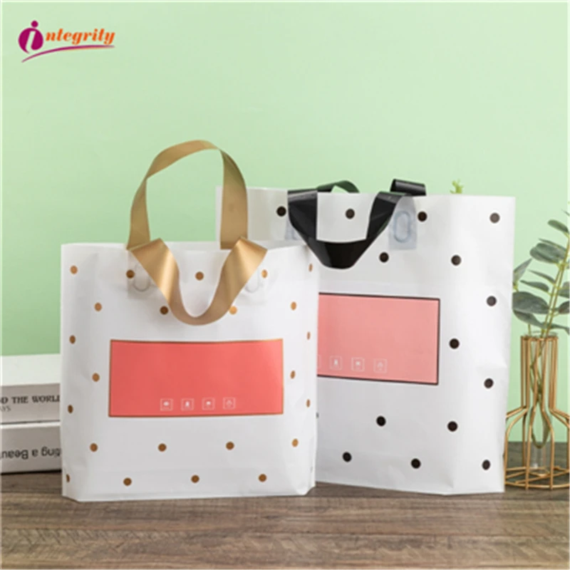 INTEGRITY50pcs Thickened Small Fresh Style Plastic Tote Bag Girl Dress Shoes Cosmetics Shopping Pouches Holiday Wedding Gift Bag