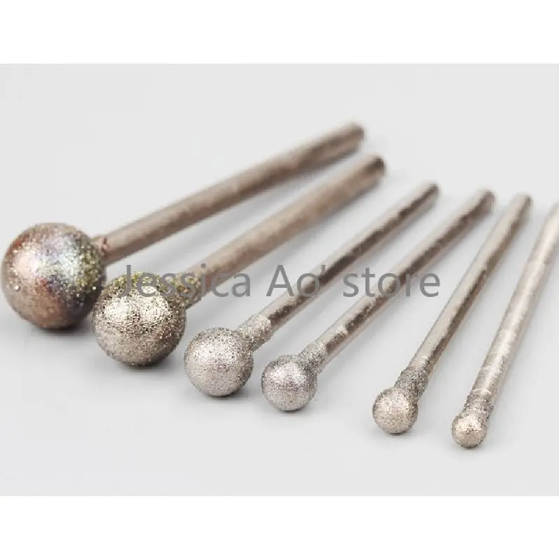 30 pz 1-8mm F sfera diamante rettifica testa giada intaglio strumenti mulino elettrico frese rotative intaglio penna intaglio ago lucidatore