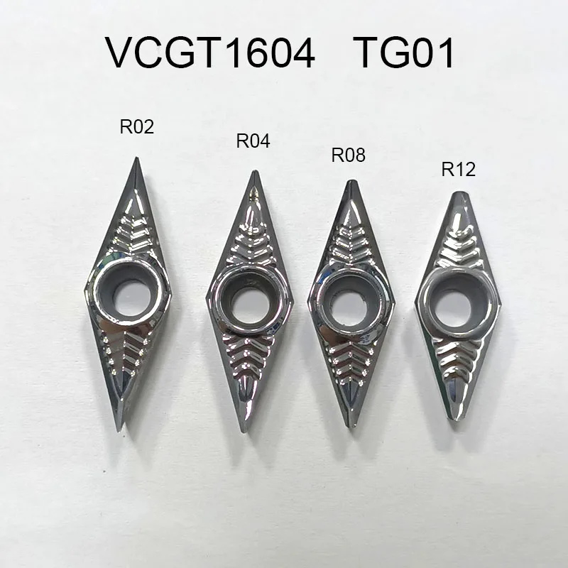 VCGT160402-AK VCGT160404 R08 R12 Enternalเครื่องกลึงโลหะเครื่องมือแทรกใบมีดหมุนตัดสำหรับอลูมิเนียม/ทองแดง/ไม้