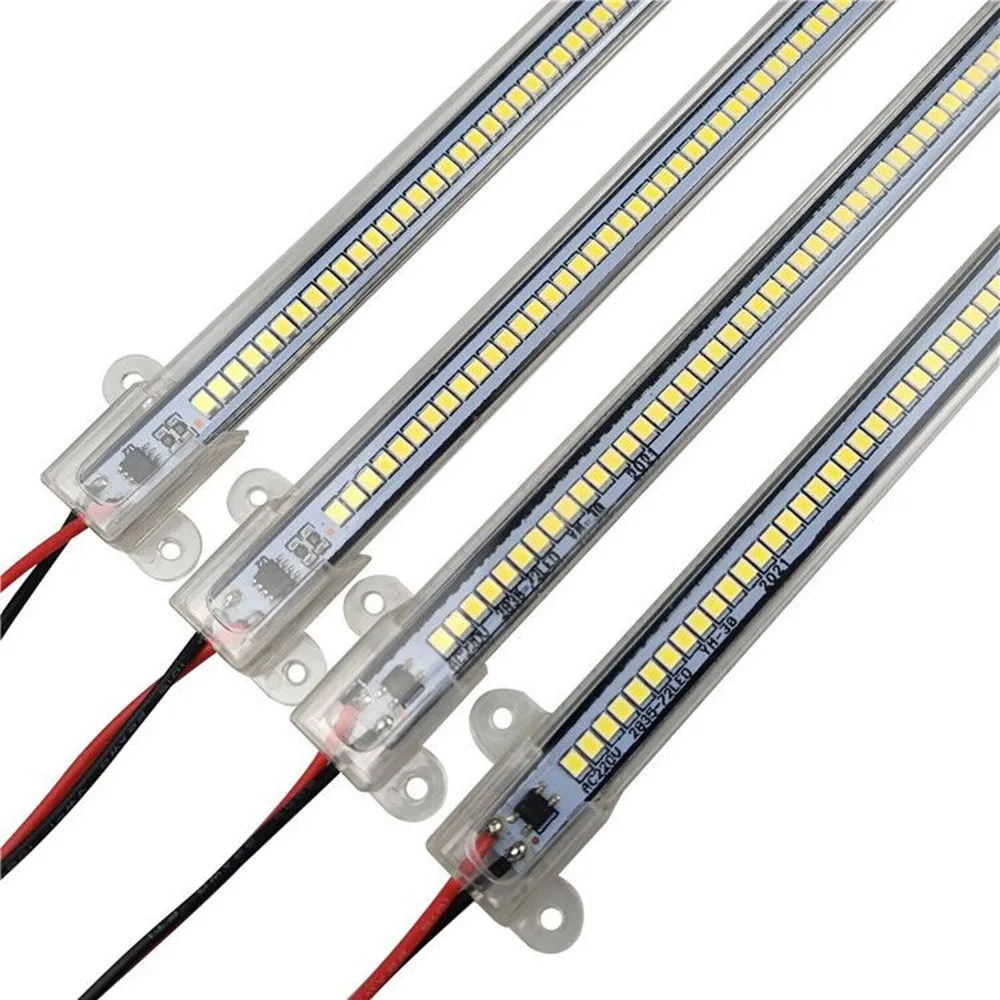 5 pces dc 12v 24v ac 220v smd 2835 5630 led rígido barra de tira tubo luz escudo de alumínio para a decoração da parede do armário de cozinha em casa