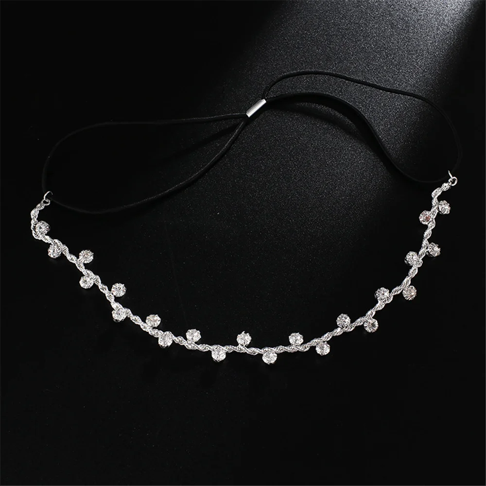 Korea Simple Crystal Rhinestones Headband Bridal Wedding Jewelry Hairband Headdress Women Girl Temperament Hair Accessories 2022