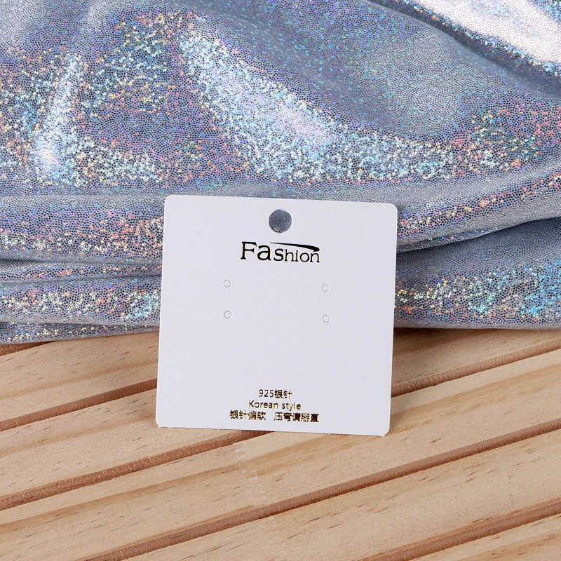 50PCS 7*7CM Golden Fashion Jewelry Counter Display Earring Card White Paper Studs Earring Drop Packaging Cards Thick Hang Tag